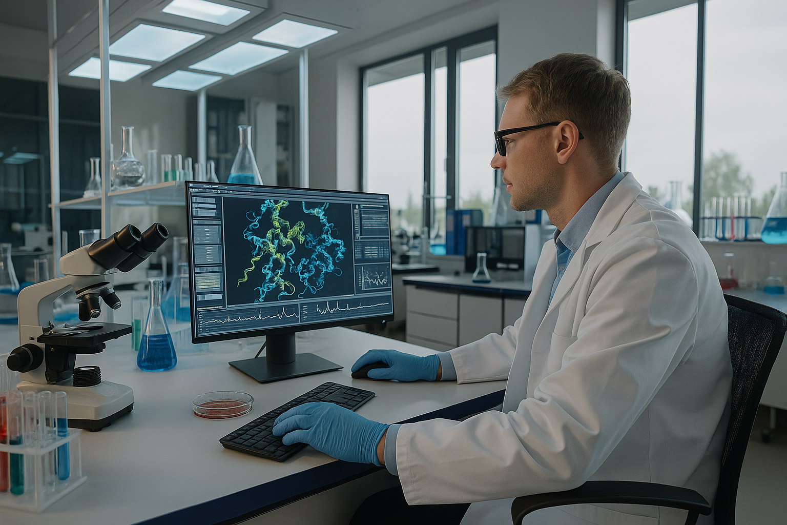 Scientist in a modern laboratory