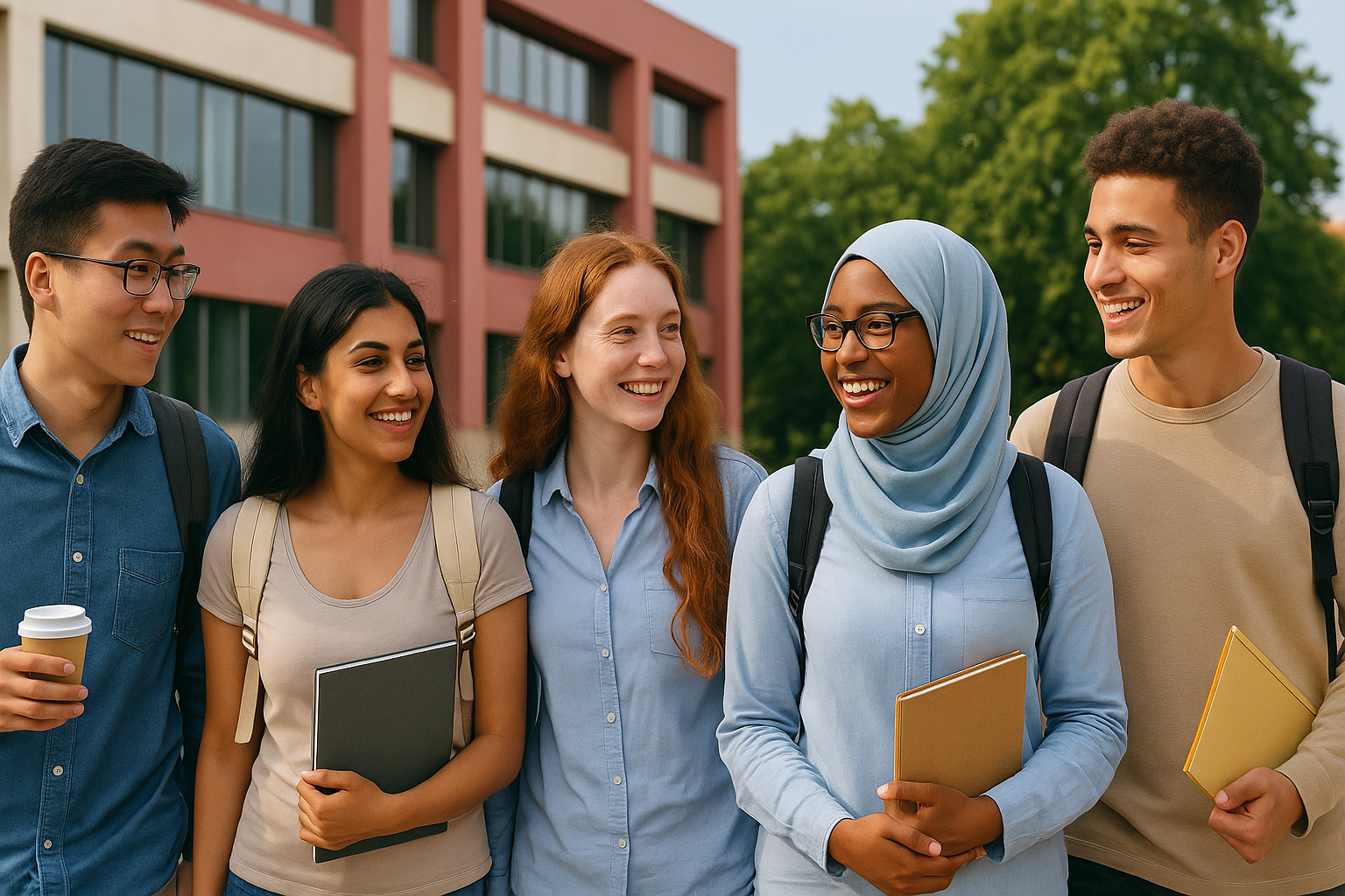 Group of international students smiling